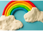 photo of playdough rainbow